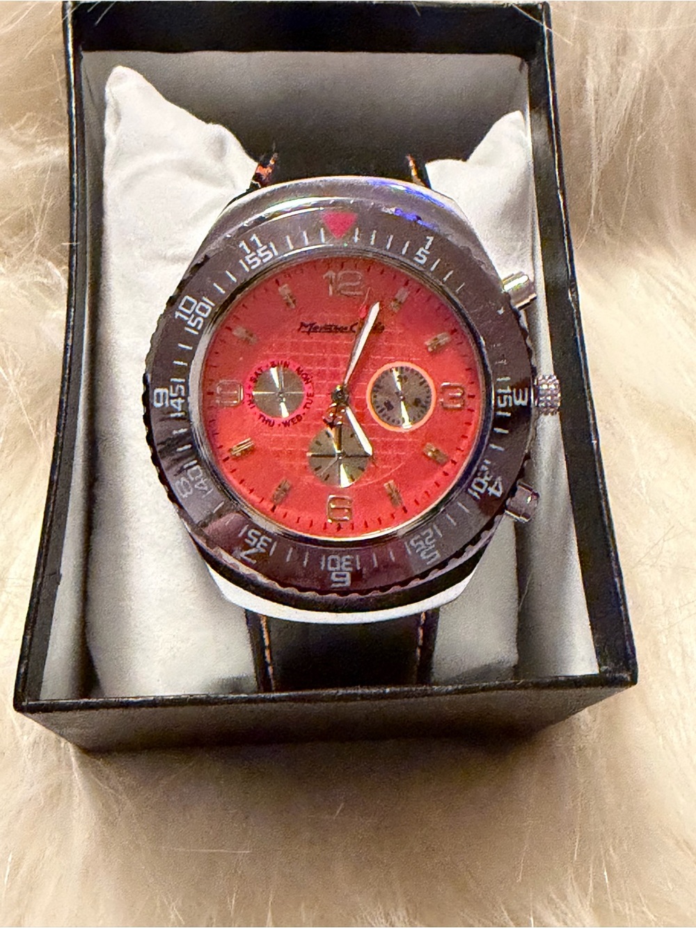 Men's Chronograph Watch with Red Dial